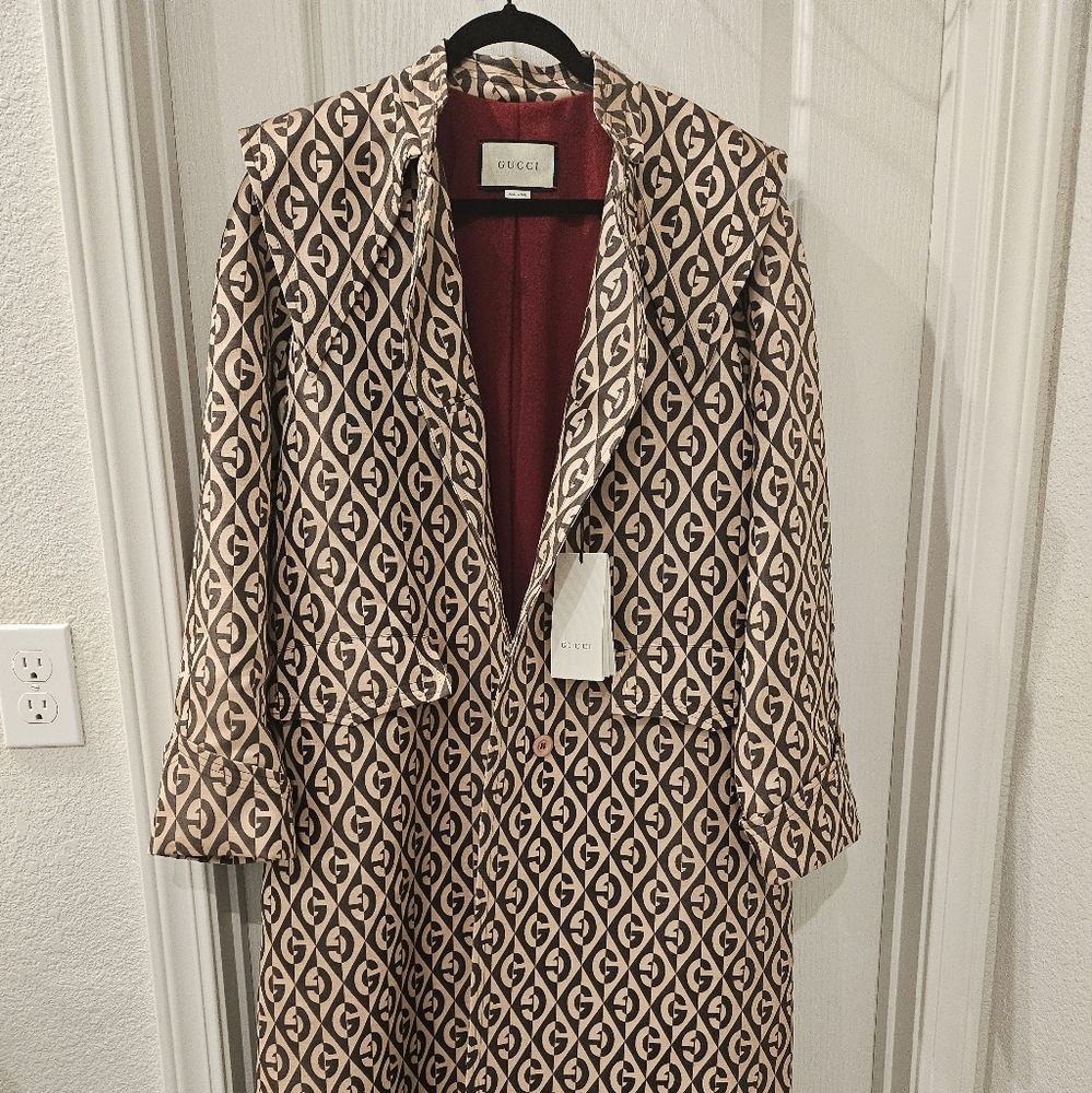 Gucci G rhombus trench coat size 12-14 - Picture 5 of 7
